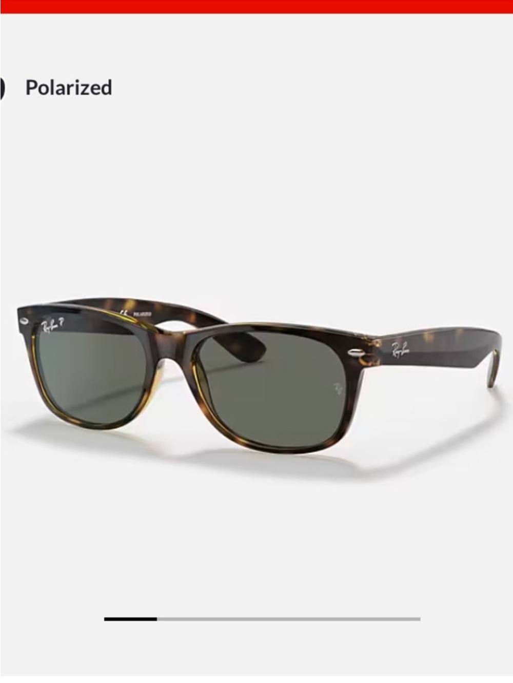 Ray-Ban New Wayfarer Classic
Tortoise Frame with Polarized Green Lenses RB 2132 - Picture 2 of 15